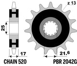 EK/PBR Chain kit 520 SRX2 - 15/45-118 - Steel Standard Rear Sprocket