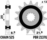 EK/PBR Chain kit 525 SRX2 - 15/44-114 - Steel Standard Rear Sprocket