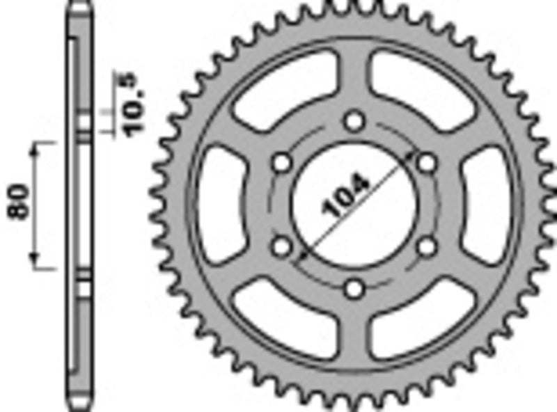 EK/PBR Chain kit 525 SRX2 - 15/42-114 - Steel Standard Rear Sprocket