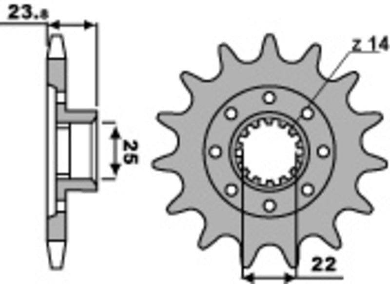 EK/PBR Chain kit 525 SRX2 - 16/39-114 - Steel Reinforced Rear Sprocket