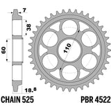 EK/PBR Chain kit 525 MVXZ2 - 15/38-102 - Steel Reinforced Rear Sprocket