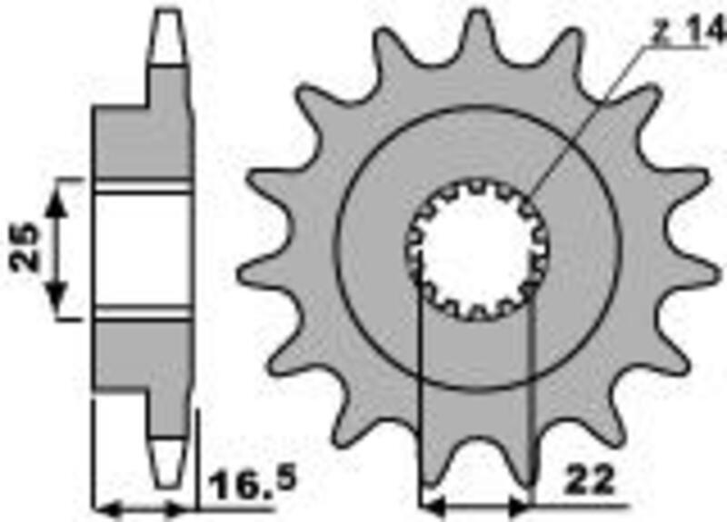 EK/PBR Chain kit 525 ZVX3 - 15/38-102 - Steel Reinforced Rear Sprocket