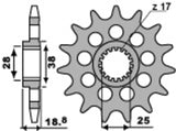 EK/PBR Chain kit 525 SRX2 - 20/47-120 - Steel Standard Rear Sprocket