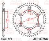 EK/JT Chain kit 520 SRX2 - 15/48-114 - Steel Self Cleaning Rear Sprocket