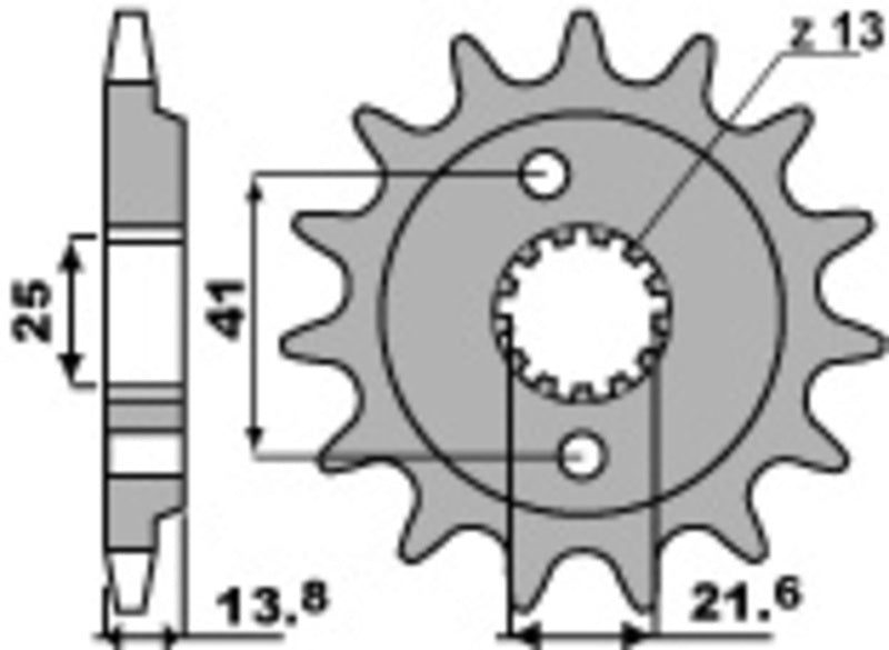 EK/PBR Chain kit 525 MVXZ2 - 15/47-118 - Steel Standard Rear Sprocket