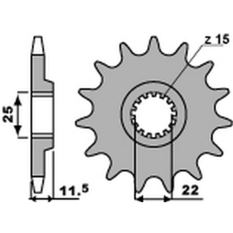EK/PBR Chain kit 520 ZVX3 - 15/46-116 - Steel Standard Rear Sprocket