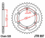 EK/JT Chain kit 520 SRX2 - 16/42-114 - Steel Standard Rear Sprocket