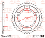 EK/JT Chain kit 525 MVXZ2 - 15/45-124 - Steel Standard Rear Sprocket