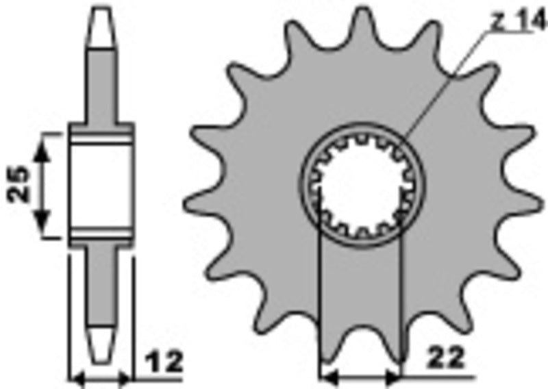 EK/PBR Chain kit 520 SRX2 - 13/48-112 - Alu Standard Rear Sprocket