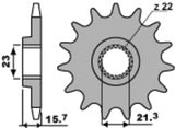 EK/PBR Chain kit 520 SRX2 - 15/47-110 - Steel Standard Rear Sprocket