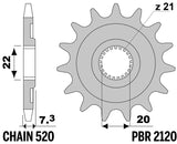 EK/PBR Chain kit 520 SRX2 - 14/53-116 - Steel Standard Rear Sprocket