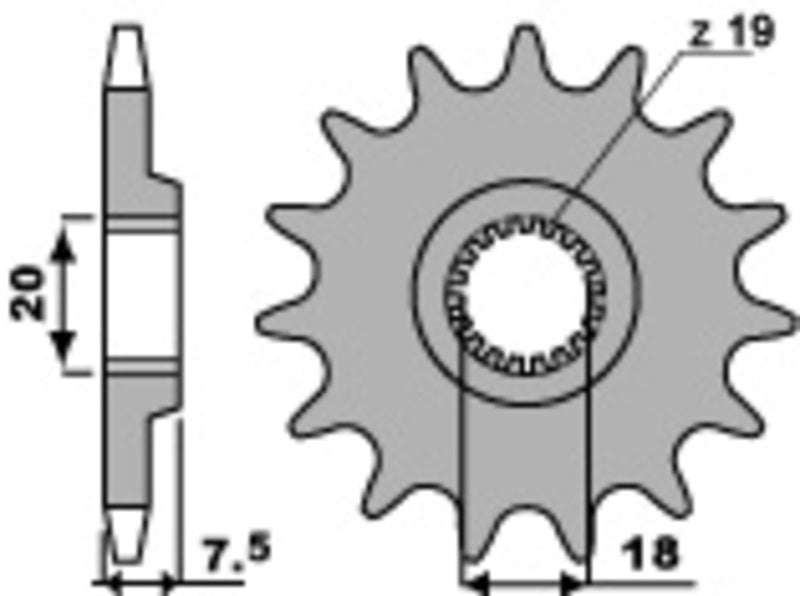 EK/PBR Chain kit 520 SRX2 - 13/49-116 - Alu Standard Rear Sprocket
