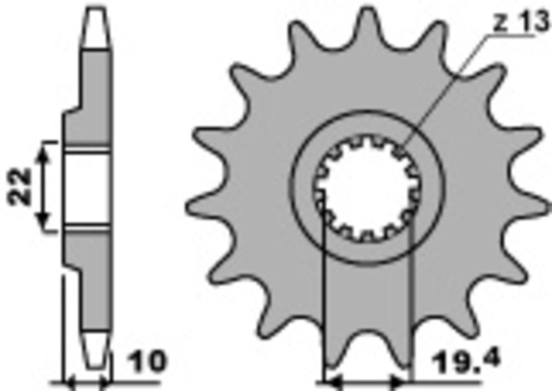 EK/PBR Chain kit 520 SRX2 - 14/43-108 - Steel Standard Rear Sprocket