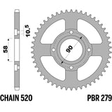 EK/PBR Chain kit 520 SRX2 - 13/40-106 - Steel Standard Rear Sprocket