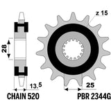 EK/PBR Chain kit 520 SRX2 - 17/43-110 - Steel Reinforced Rear Sprocket