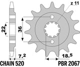 EK/PBR Chain kit 520 SRX2 - 14/36-108 - Steel Standard Rear Sprocket