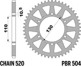 EK/PBR Chain kit 520 SRX2 - 14/41-106 - Steel Standard Rear Sprocket