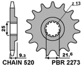 EK/PBR Chain kit 520 SRX2 - 14/41-106 - Steel Standard Rear Sprocket
