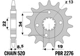 EK/PBR Chain kit 520 SRX2 - 15/44-112 - Alu Reinforced Rear Sprocket