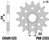 EK/PBR Chain kit 520 SRX2 - 15/42-104 - Steel Standard Rear Sprocket
