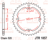 EK/JT Chain kit 520 SRX2 - 14/38-92 - Steel Standard Rear Sprocket