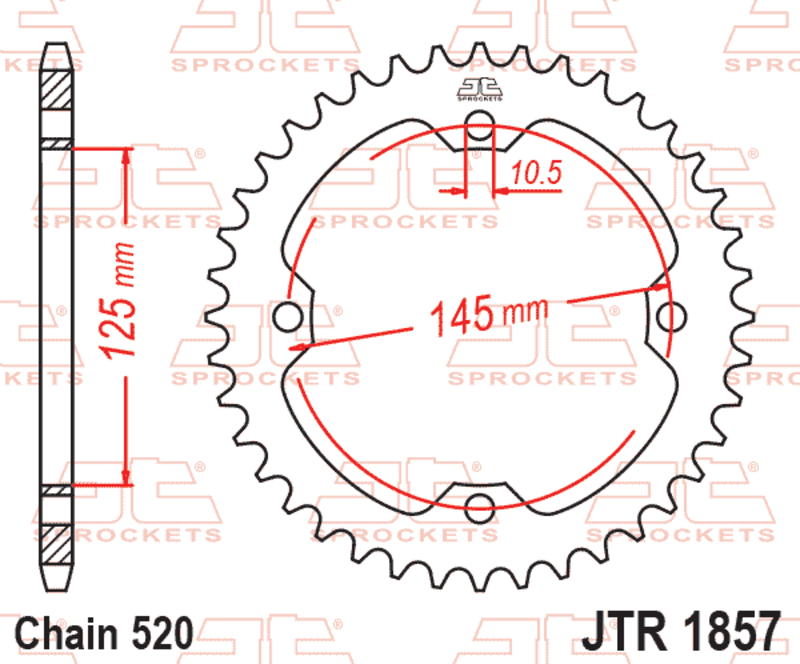 EK/JT Chain kit 520 SRX2 - 14/38-96 - Steel Standard Rear Sprocket