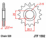 EK/JT Chain kit 520 SRX2 - 14/38-98 - Steel Standard Rear Sprocket
