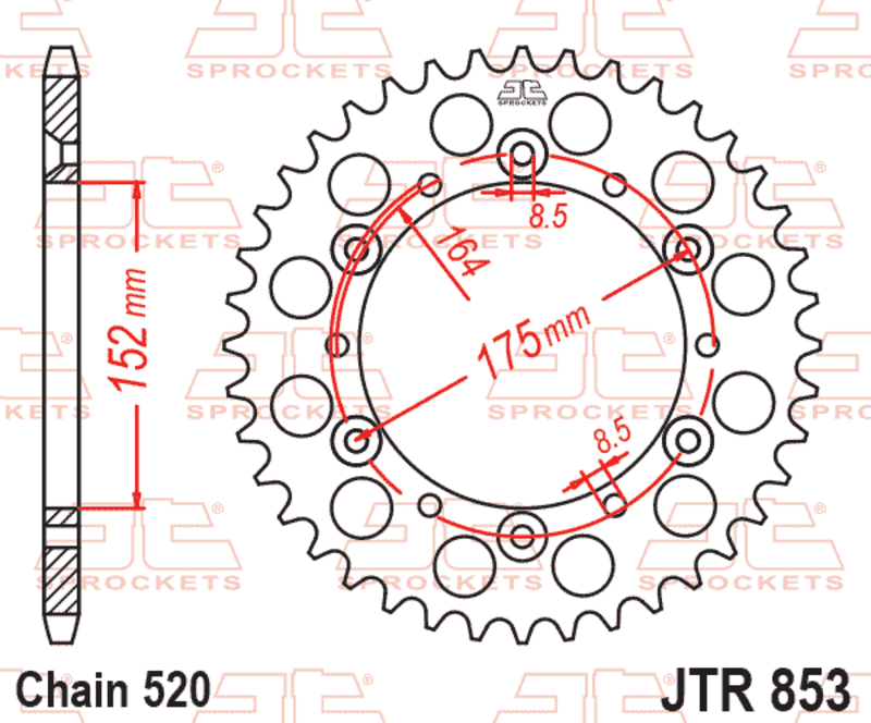 EK/JT Chain kit 520 SRX2 - 13/40-92 - Steel Standard Rear Sprocket
