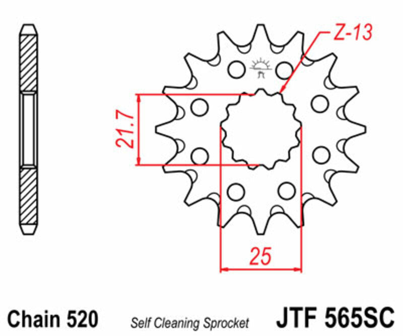 EK/JT Chain kit 520 SRX2 - 13/40-92 - Steel Standard Rear Sprocket