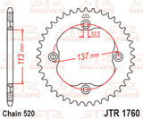 EK/JT Chain kit 520 SRX2 - 14/40-96 - Steel Standard Rear Sprocket