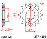 EK/JT Chain kit 520 SRX2 - 14/40-96 - Steel Standard Rear Sprocket