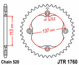 EK/JT Chain kit 520 SRX2 - 14/36-96 - Steel Standard Rear Sprocket