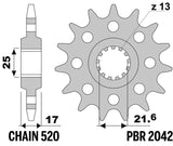 EK/PBR Chain kit 520 SRX2 - 15/41-112 - Steel Standard Rear Sprocket