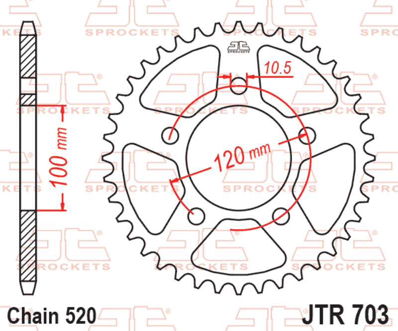 EK/JT Chain kit 520 SRX2 - 15/42-120 - Steel Standard Rear Sprocket
