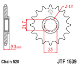 EK/JT Chain kit 520 SRX2 - 14/43-112 - Steel Standard Rear Sprocket