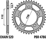 EK/PBR Chain kit 520 SRX2 - 16/45-114 - Steel Standard Rear Sprocket