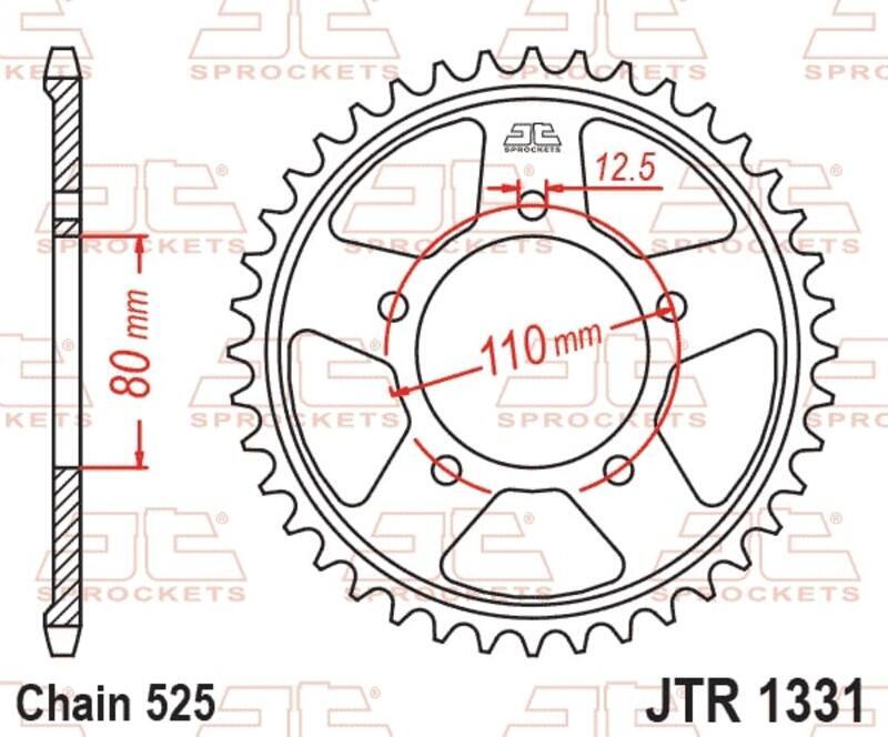 EK/JT Chain kit 525 SRX2 - 16/42-124 - Steel Standard Rear Sprocket