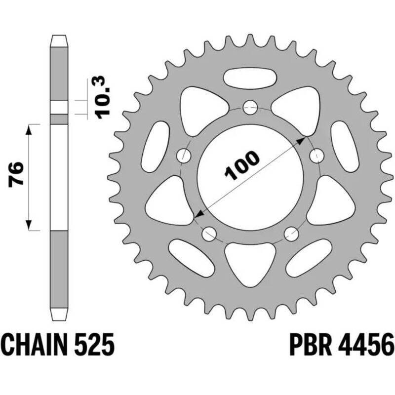 EK/PBR Chain Kit 525 MVXZ2 - 15/43-108 - Steel Standard Rear Sprocket