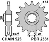 EK/PBR Chain Kit 525 MVXZ2 - 15/43-108 - Steel Standard Rear Sprocket