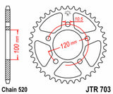EK/JT Chain kit 520 MVXZ2 - 15/44-114 - Steel Standard Rear Sprocket