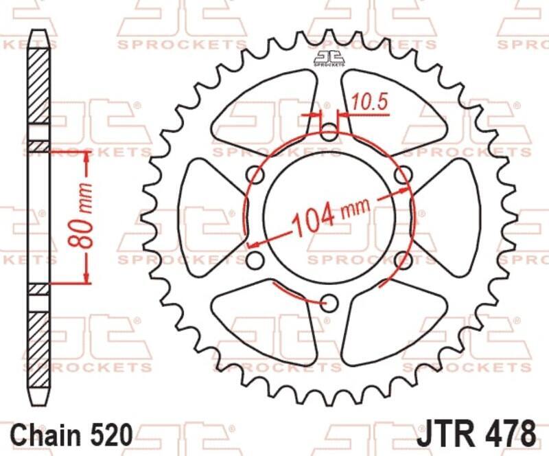 EK/JT Chain kit 520 MVXZ2 - 15/46-114 - Steel Standard Rear Sprocket