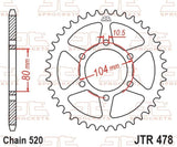 EK/JT Chain kit 520 MVXZ2 - 15/46-114 - Steel Standard Rear Sprocket
