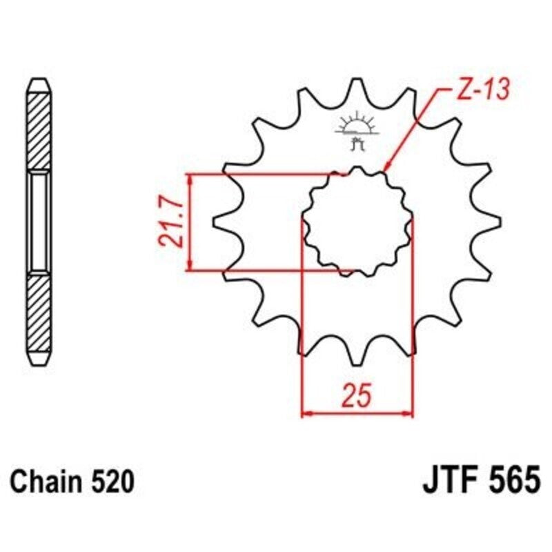EK/JT Chain kit 520 MVXZ2 - 15/46-114 - Steel Standard Rear Sprocket