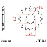 EK/JT Chain kit 520 MVXZ2 - 15/46-114 - Steel Standard Rear Sprocket