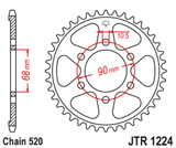 EK/JT Chain kit 520 SROZ2 - 14/36-108 - Steel Standard Rear Sprocket