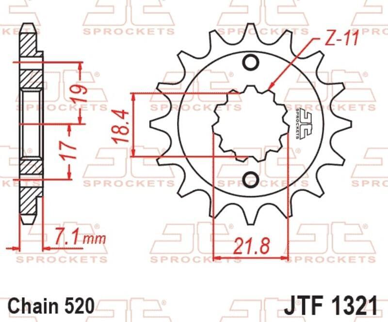 EK/JT Chain kit 520 SROZ2 - 14/36-108 - Steel Standard Rear Sprocket