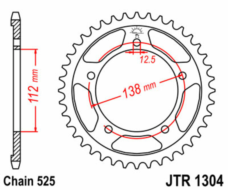 EK/JT Chain kit 525 SROZ2 - 15/41-116 - Steel Standard Rear Sprocket