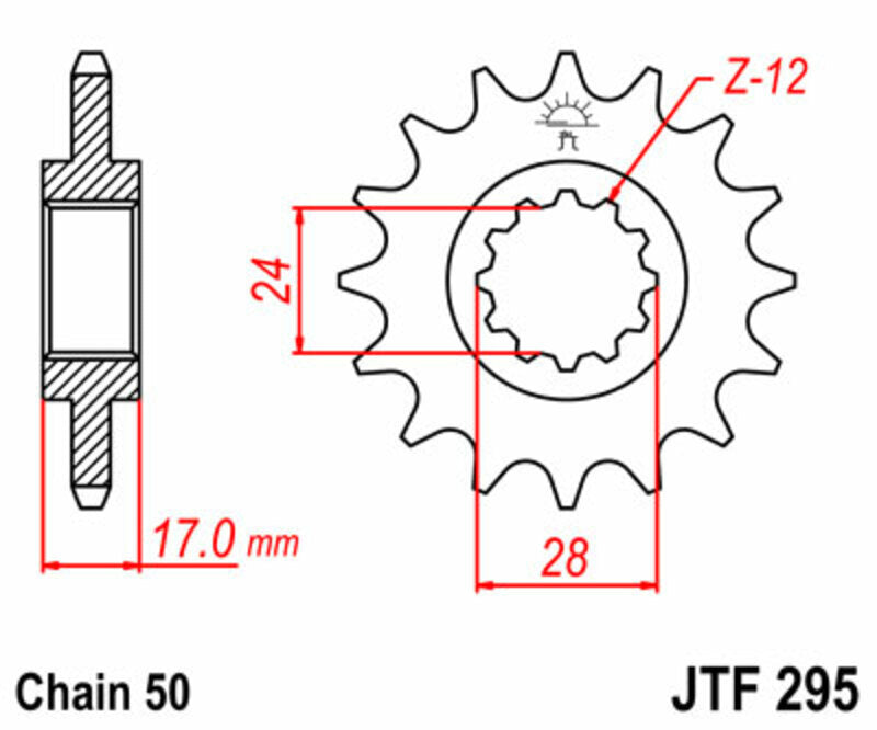 EK/JT Chain kit 530 MVXZ2 - 15/43-110 - Steel Standard Rear Sprocket
