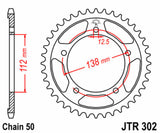 EK/JT Chain kit 530 SRX2 - 15/43-108 - Steel Standard Rear Sprocket