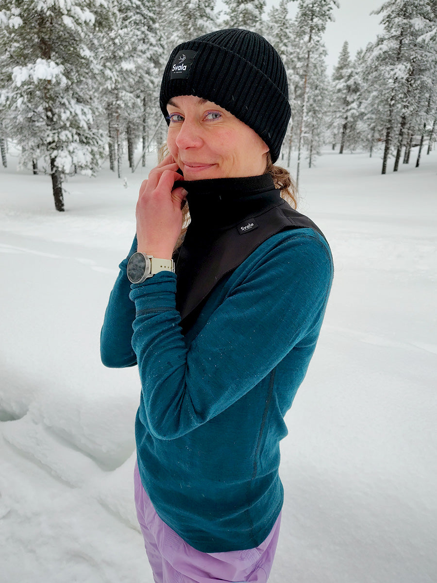 SVALA Nackvärmare Windproof svart, S
